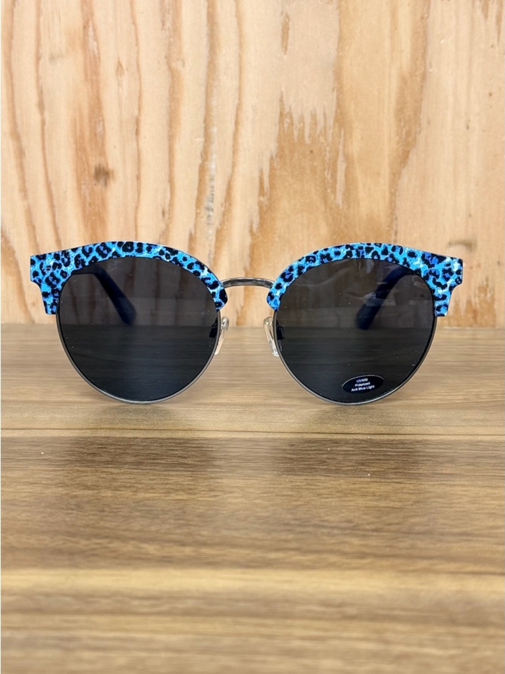 NWT Privé Revaux Moonscape Polarized Sunglasses Blue Leopard Cat Eye UV400